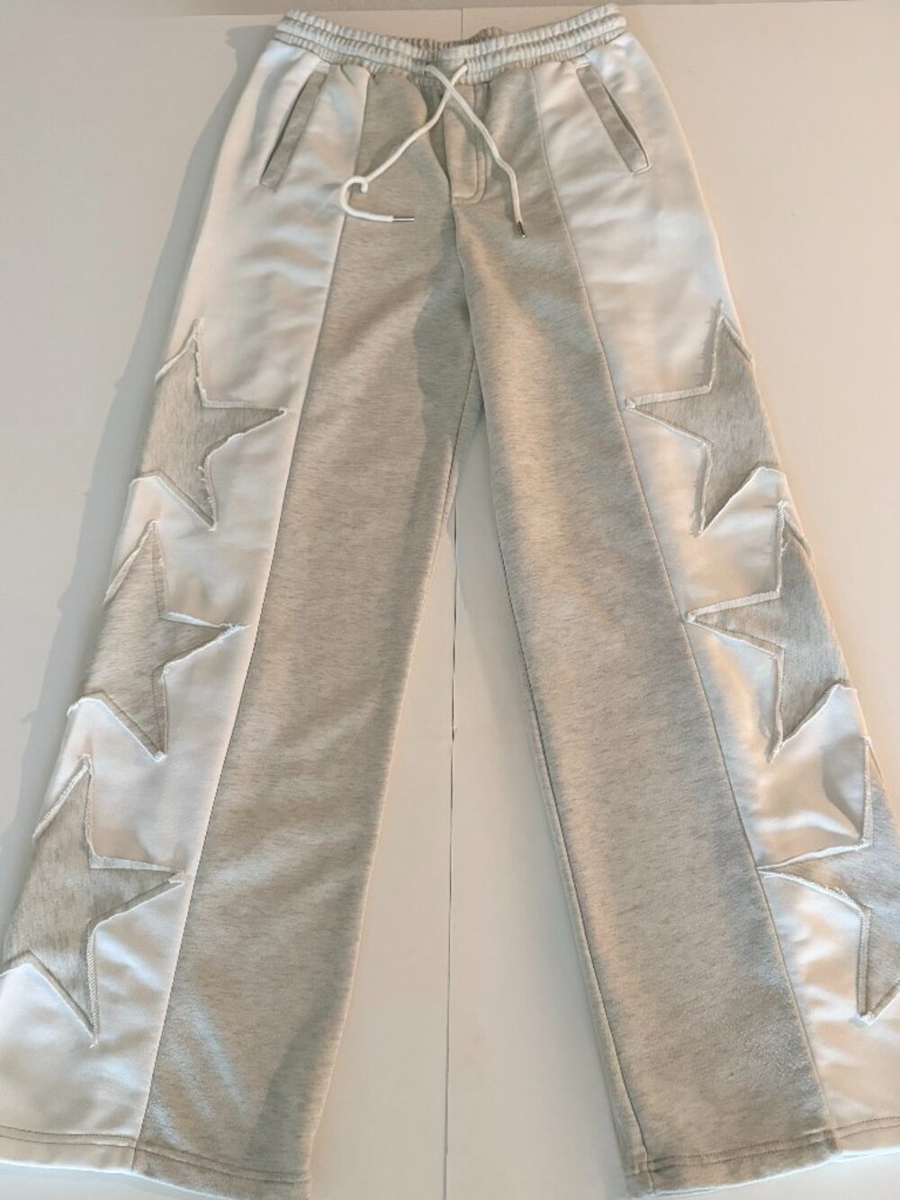 Manfinity Mens Star Patch Y2K Baggy Sweatpants Sz M Streetwear Harajuku Style